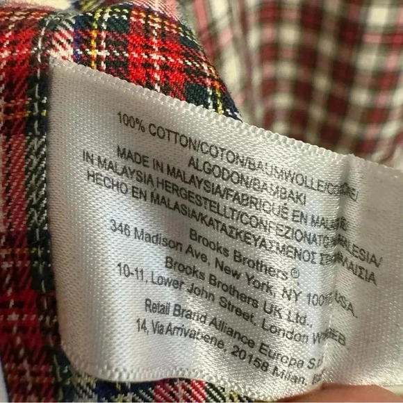 Brooks Brothers The Original Polo Shirt Plaid Regular Fit Non Iron L - Picture 9 of 9